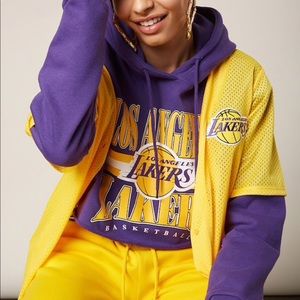 NWT S Forever 21 NBA LA Lakers Cropped Hoodie